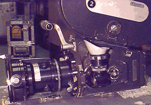 Arriflex BL 16 camera with blimped lens housing