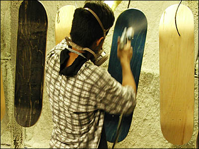 board being coated with polyurethane