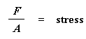 stress=force divided by area